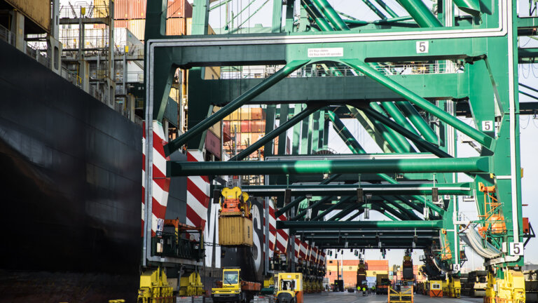 Port crane spare parts and support